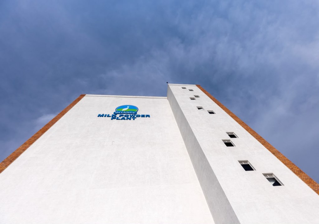 Inyange Milk Powder Plant building against a blue sky